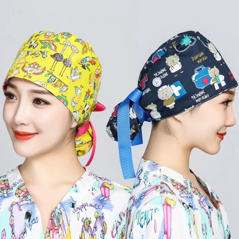 Topi Bedah Cetak Katun Scrub D - Hair Care Hospital ulasan dan harga