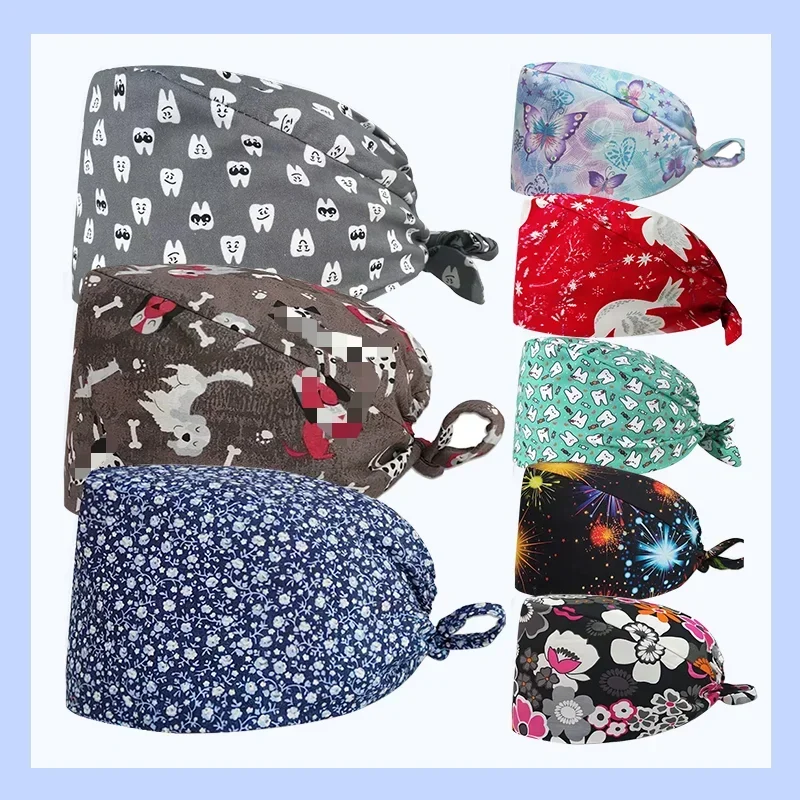 Topi bedah motif katun Scrub d - Hair Care Hospital ulasan dan harga