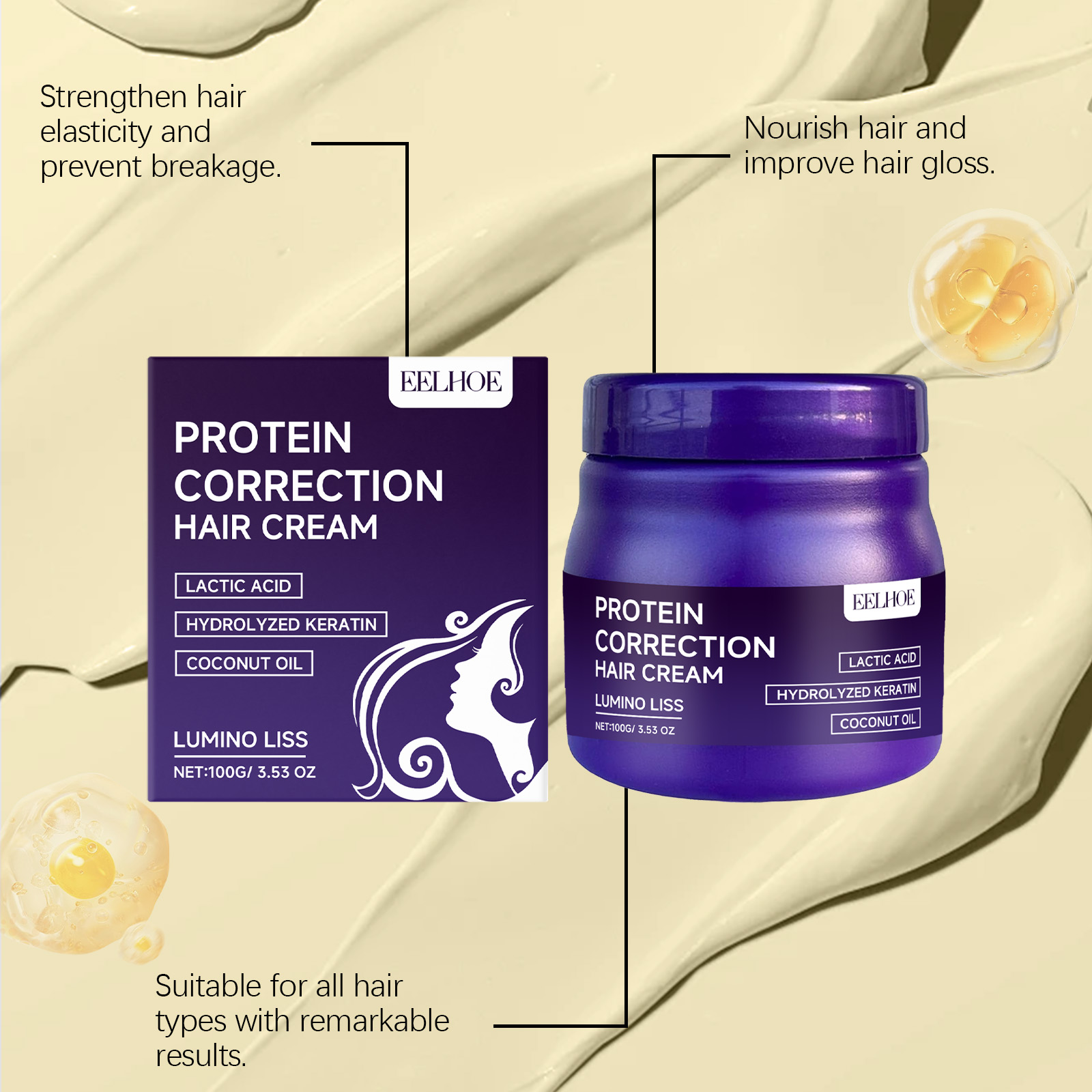 Krim Pelurus Rambut Protein de - Hair Care Keratin ulasan dan harga